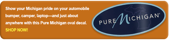 Show your Michigan pride on your automobile bumper, camper, laptop—and just about anywhere with this Pure Michigan oval decal.